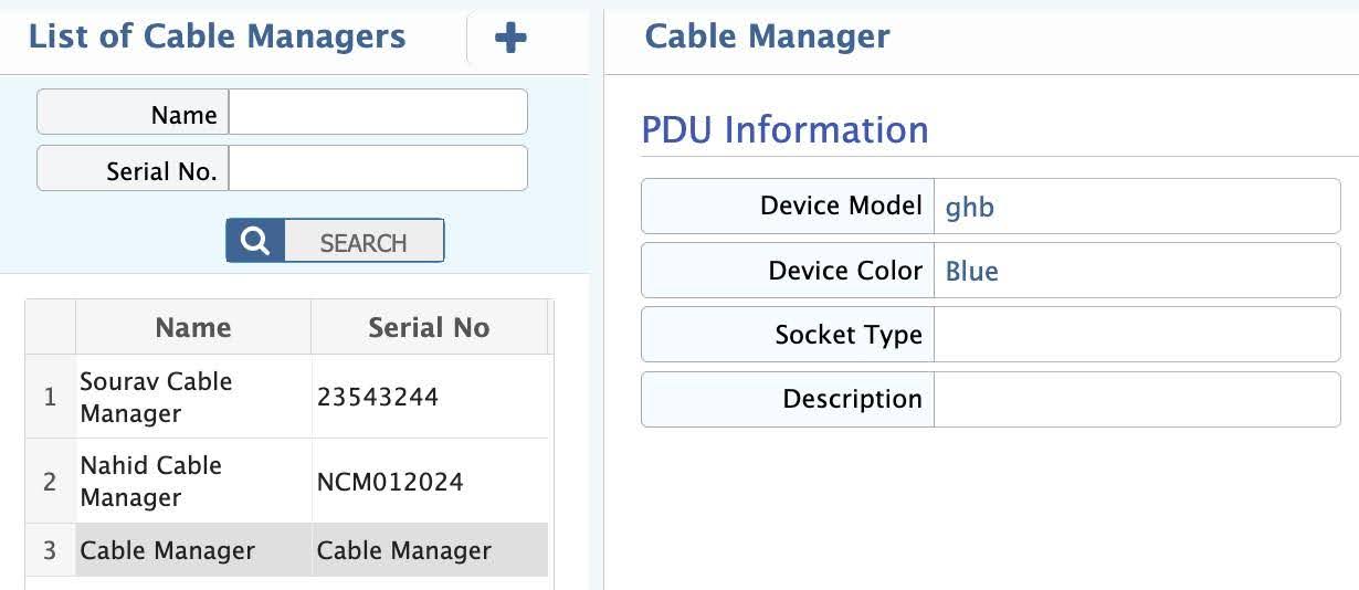 Cable Manager List